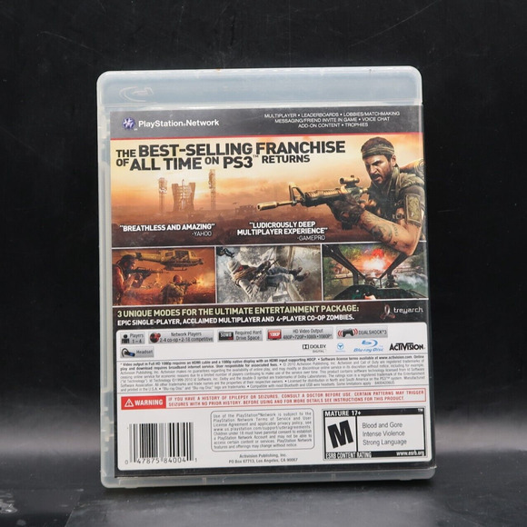 Call of Duty Black Ops Video Game w/ Manual PS3 Playstation 3 2010 Untested - Picture 2 of 4